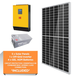 KODAK 5kW – FTTX 9.6kWh AGM – Solar Power Kit
